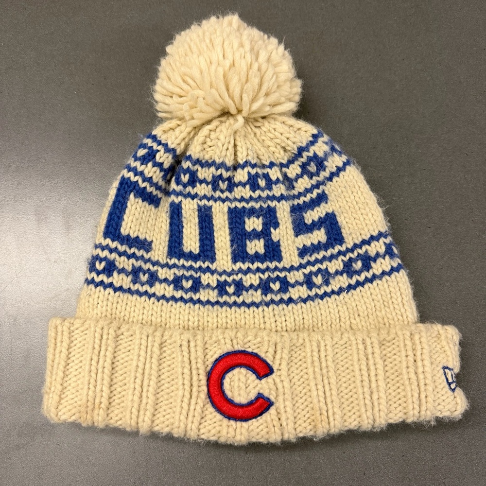 Chicago Cubs MLB Women’s New Era Pom Beanie Cuff Knit Winter Hat
